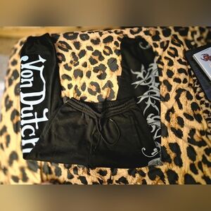 Von Dutch Black Joggers with Graphic Design